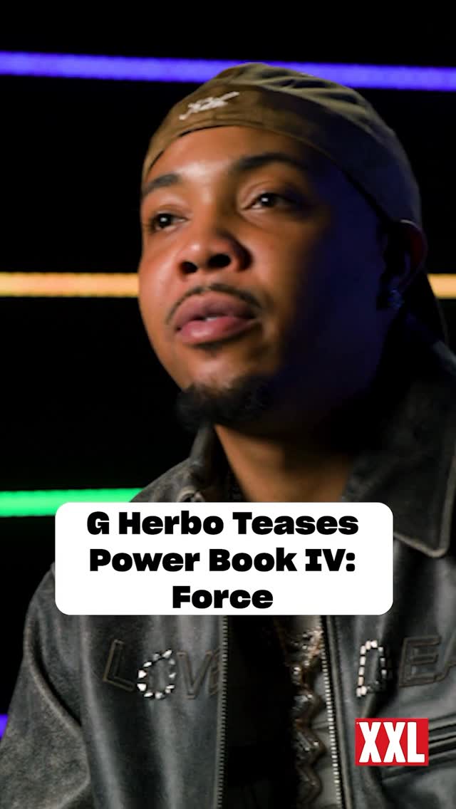 Instagram post by @angelayee for STARZ. Caption reads: Hit @xxl link in bio to watch G Herbo tease the....