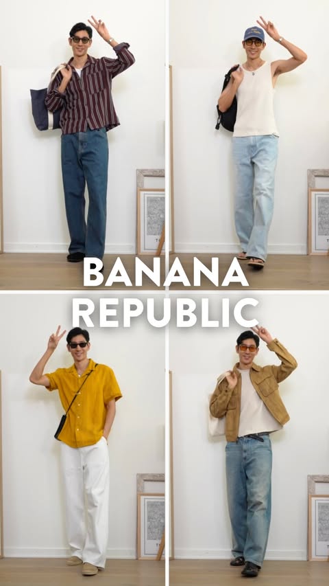 Instagram post by @jeffyamazaki for Banana Republic. Caption reads: [...] a look at these Loose Jeans from....