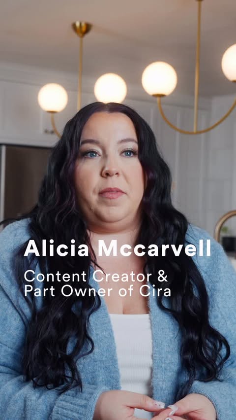 Instagram post by @aliciamccarvell for Cira Nutrition. Caption reads: Seeing myself as the face of a health and wellness....