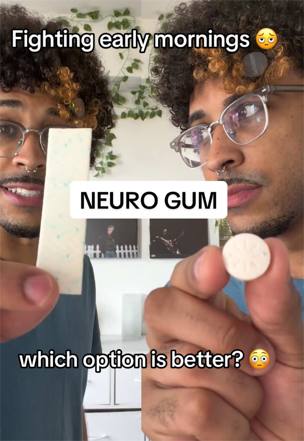 TikTok post by @alexharrxs for Neuro. Caption reads: @Neuro Gum #neurogum #caffeine.