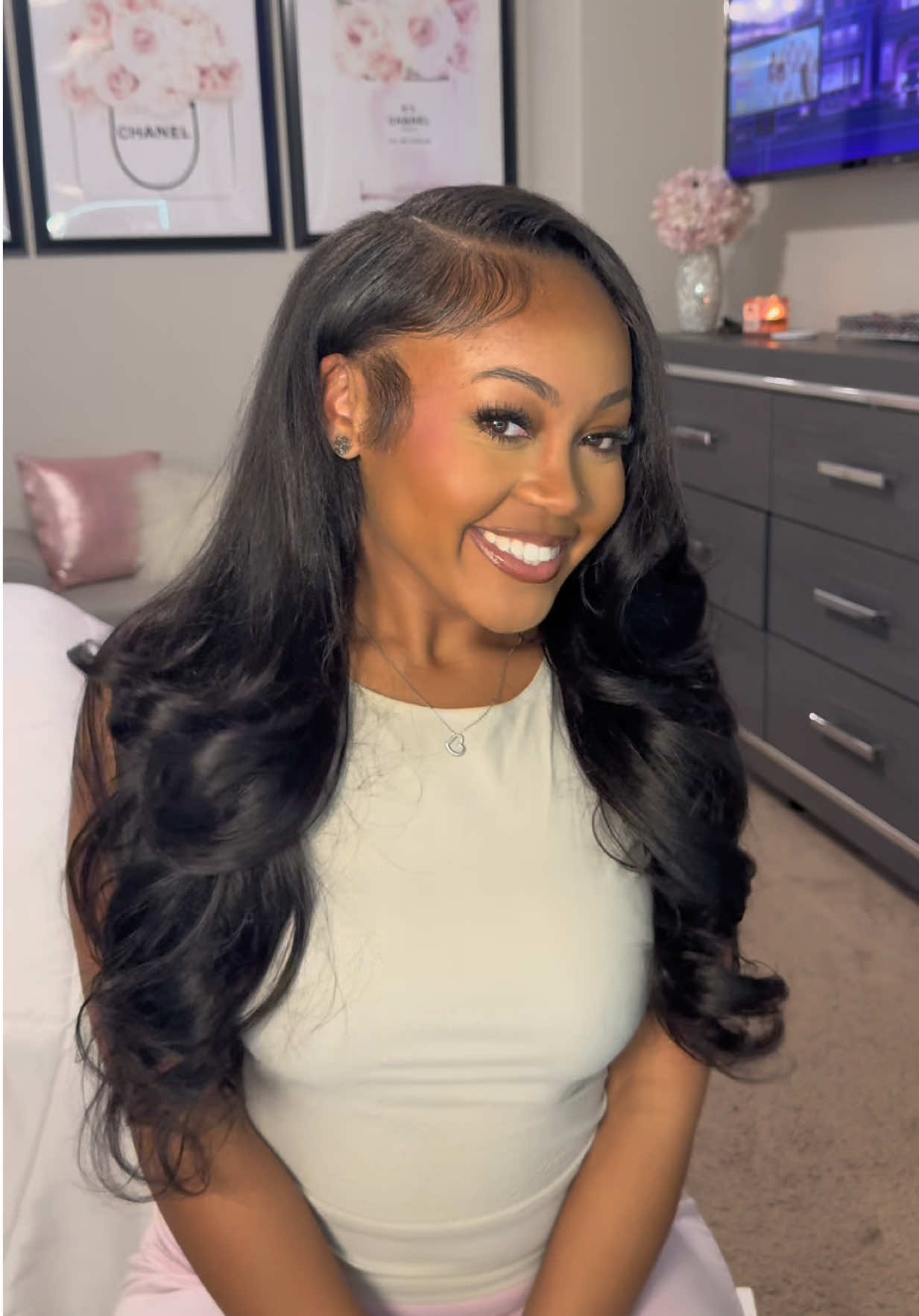 TikTok post by @kamrynkaay for Celie Hair. Caption reads: [...] yaki hair could look like this 😍😍....