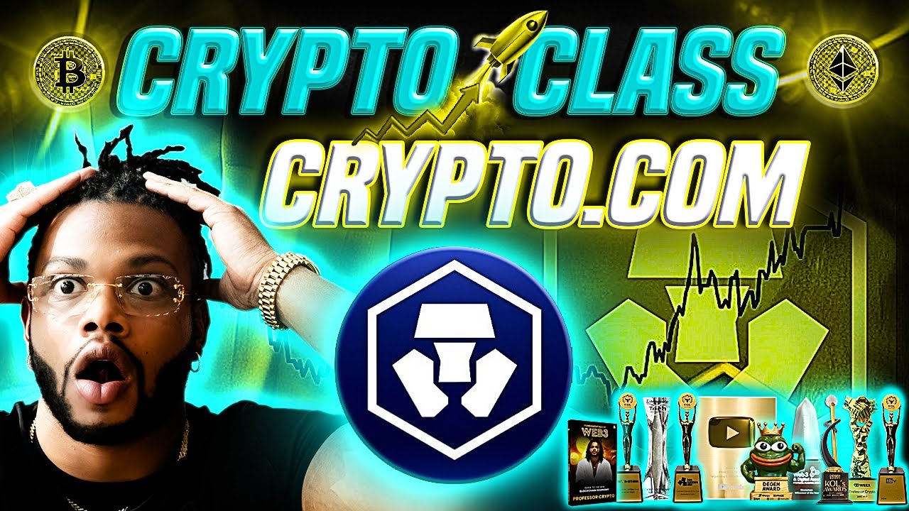 YouTube post by @ProfessorCrypto for Crypto.com. Caption reads: 🔥 CRYPTO CLASS: CRYPTO.COM | LEVEL UP PROGRAM |....
