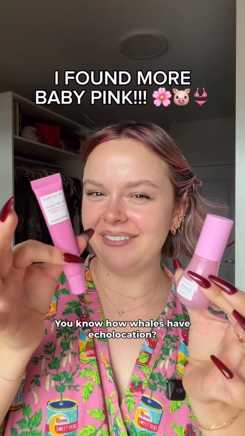 Instagram post by @hydrationceo for Glow Recipe. Caption reads: BABY PINK BABY PINK BABY PINK 🐷 

 

#babypink....