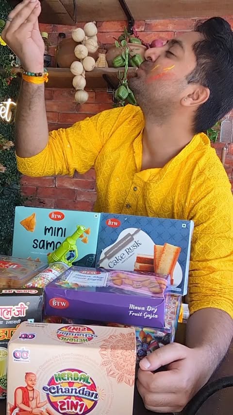 Instagram post by @____utkarsh____ for What's Up Life. Caption reads: Holi gifting level = UPGRADED 🔥 This hamper is....