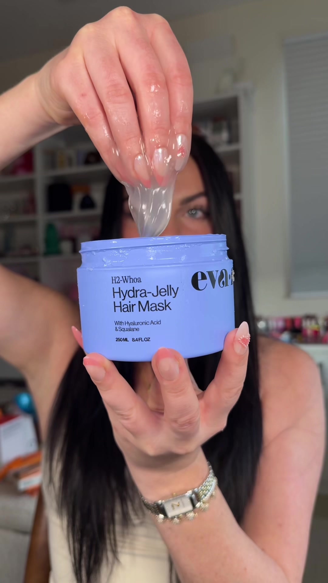 TikTok post by @kristynhoffman96 for Eva NYC. Caption reads: @Eva NYC making my shower routine even more [...].