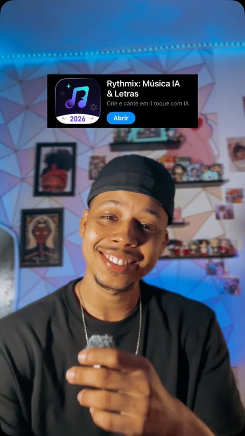 Instagram post by @vibes_que_amamos for Rythmix. Caption reads: Uma foto + Rythmix = Videoclipe 🤖🤩 #app [...].