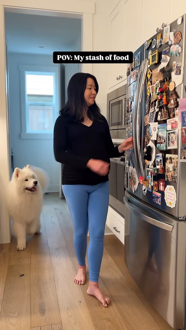 Instagram post by @olafthesnowbear for Open Farm Pet. Caption reads: It’s true — our fridge isn’t always stocked but....