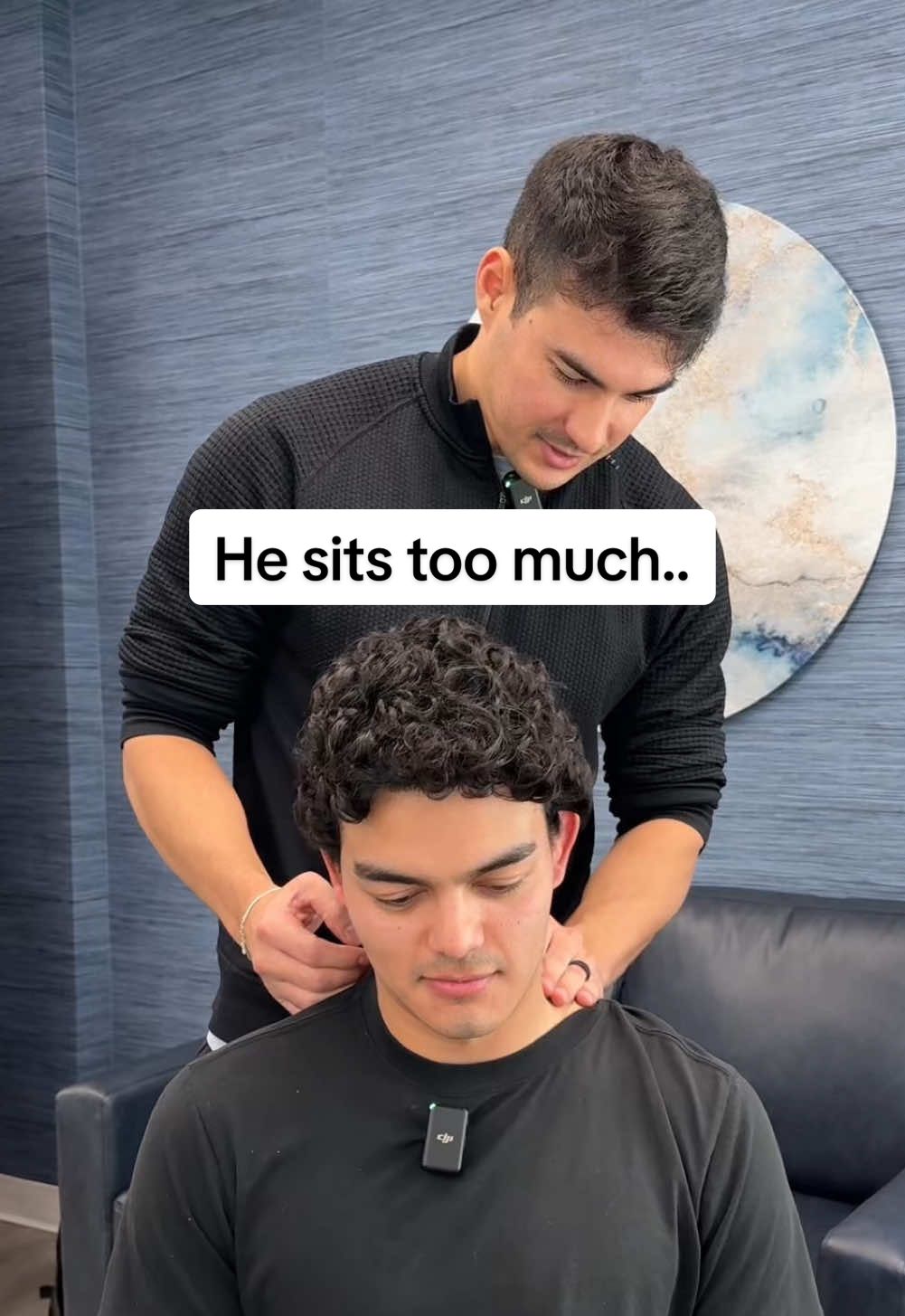 TikTok post by @drtylerbigenho for AndaSeat. Caption reads: [...] too much. This chair will save him @AndaSeat....