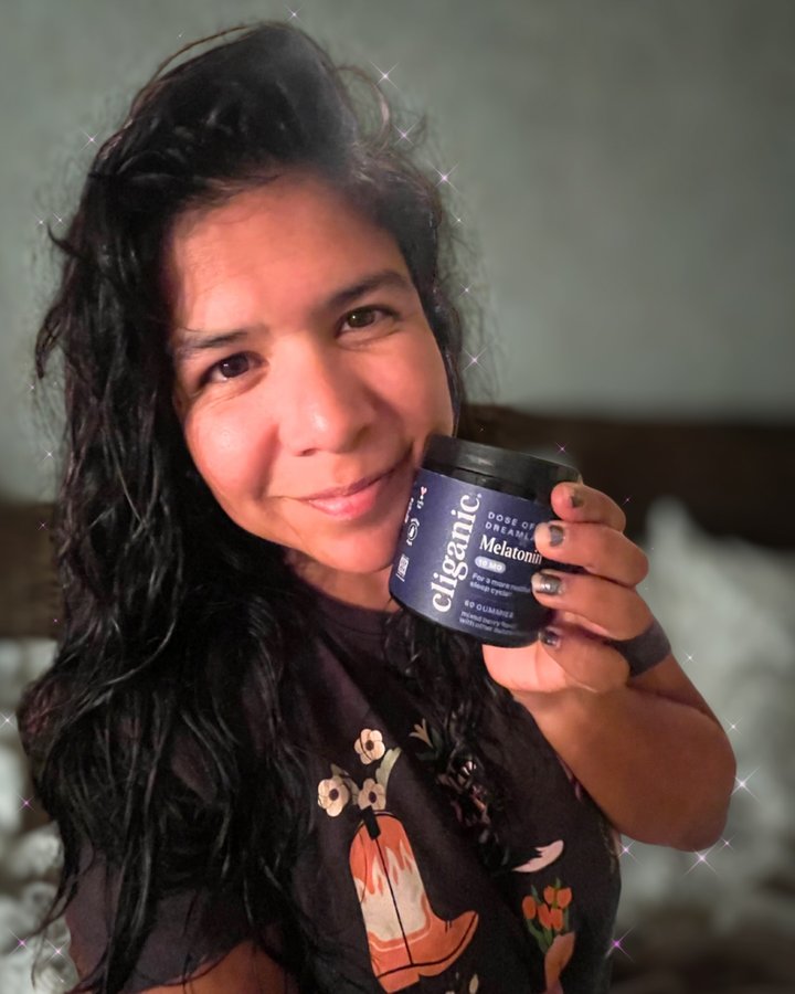 Instagram post by @christiemschafer for Cliganic. Caption reads: 🌙 What if falling asleep could be the easiest....