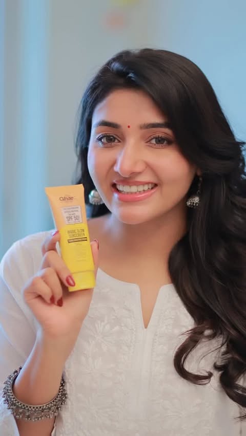 Instagram post by @mirnaaofficial for GHAR SOAPS. Caption reads: [...] Sunscreen☀️ Lately I’ve been using....