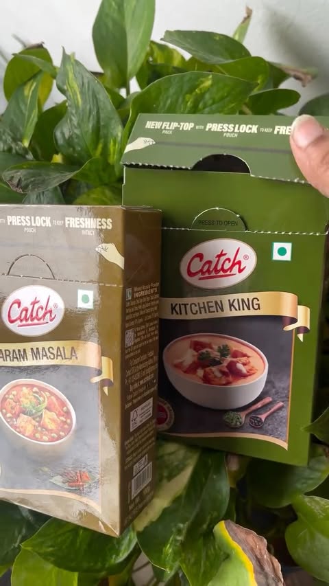 Instagram post by @vajiha_zaidi for Catch Foods. Caption reads: Ab Catch Masale aa gaye hain Flip-Top Pack with....