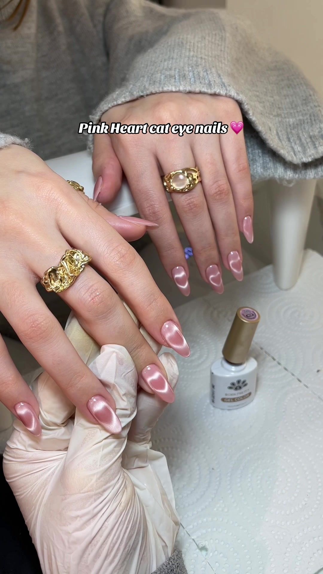 TikTok post by @dazelmani_nails for BORN PRETTY. Caption reads: [...] for this season 💞 Cat eye from @born pretty....