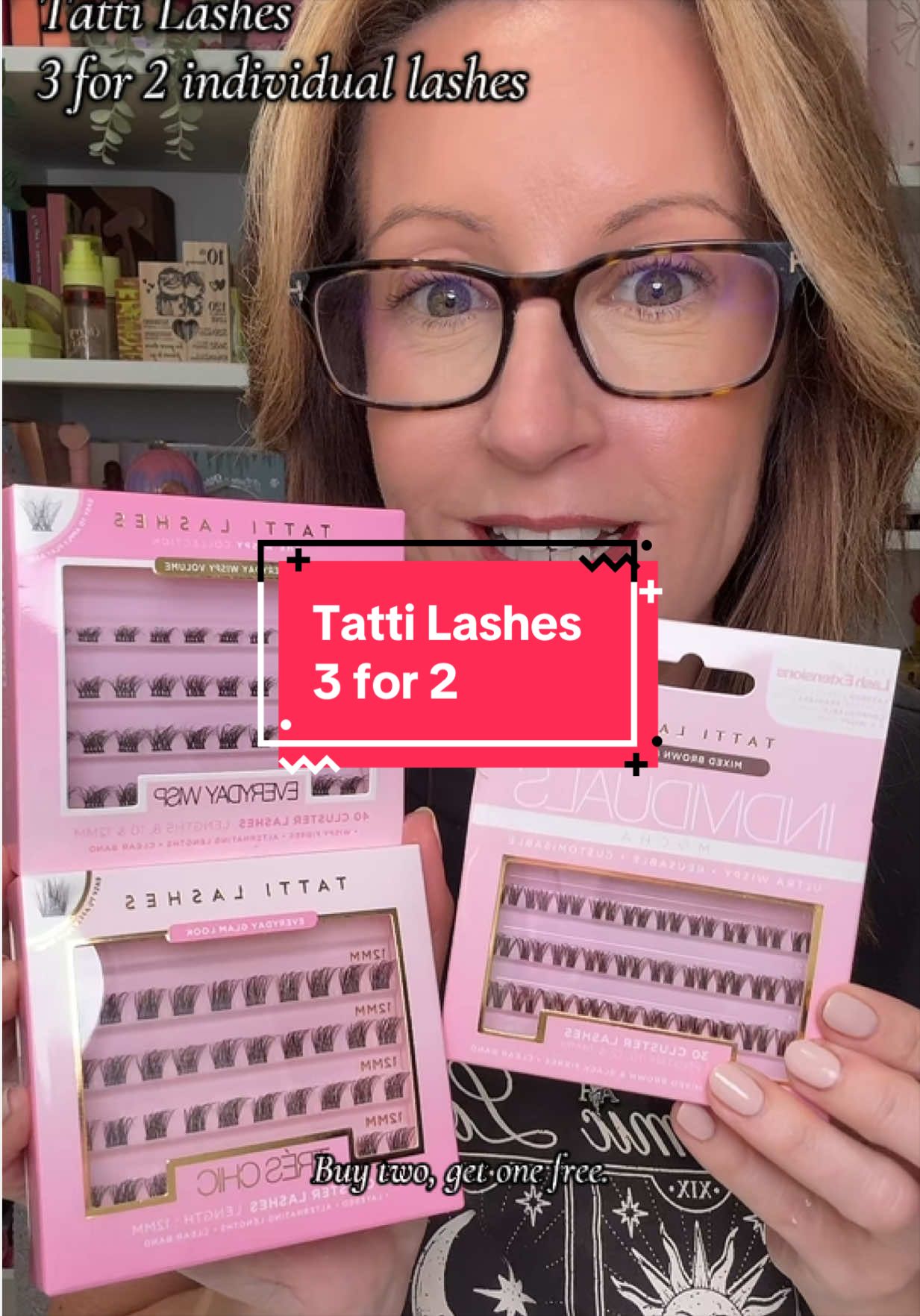 TikTok post by @nicdrane for TATTI LASHES. Caption reads: [...] all individual lashes from @TATTI LASHES....