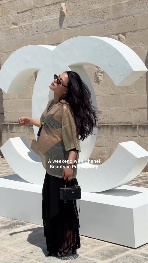 Instagram post by @xoxotsumi for CHANEL. Caption reads: Ad. Mini vlog: Day 1 at the @chanel.beauty Radio....