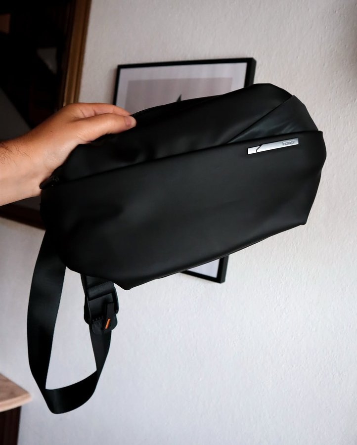 Instagram post by @mrjasonsantos for inateck. Caption reads: This is my new @inateck sling bag, it’s a very....