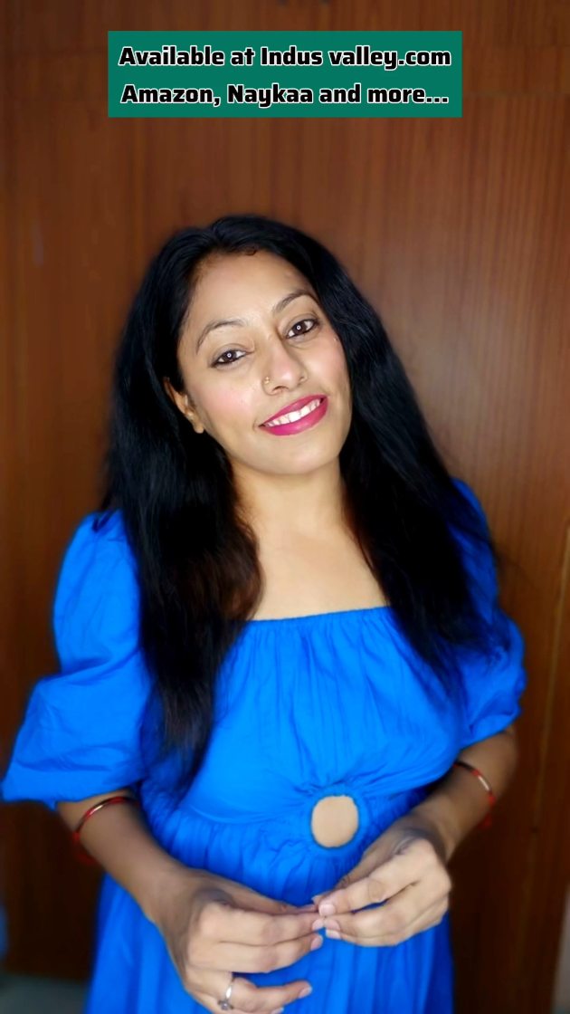 Instagram post by @vogueholicmaahi for Indus Valley Organic Beauty. Caption reads: Worried that hair color means hair damage? Not....