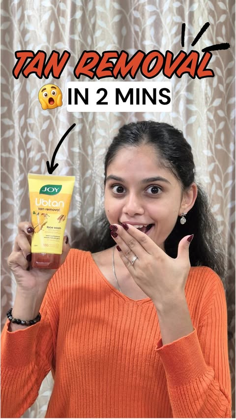 Instagram post by @samrudhi.nagap20 for Joy Personal Care. Caption reads: 2 minutes = a fresh, clean-looking face? 👀✨ I had....