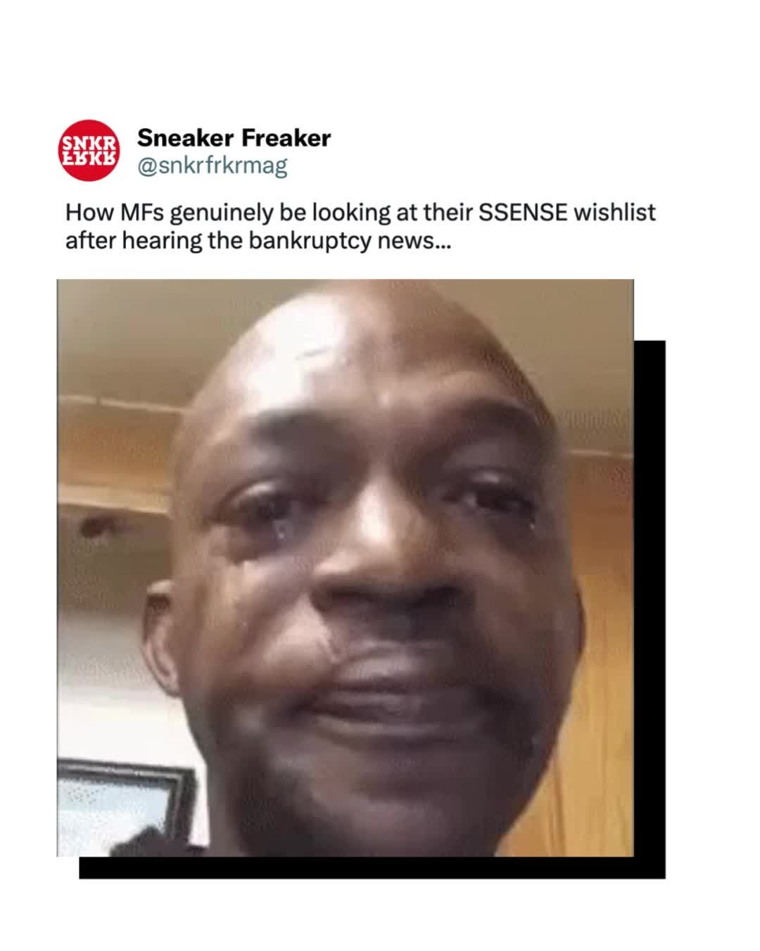 Instagram post by @sneakerfreakermag for SSENSE. Caption reads: Head to the link in bio for everything you need to....