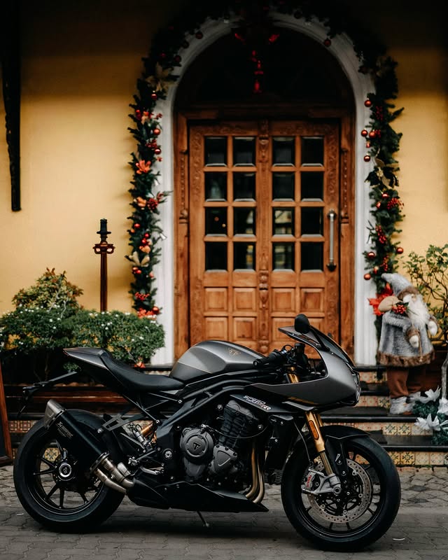 Instagram post by @triumph__kochi for Triumph Motorcycles. Caption reads: The 1 of 270 Breitling Edition. Limited, iconic....