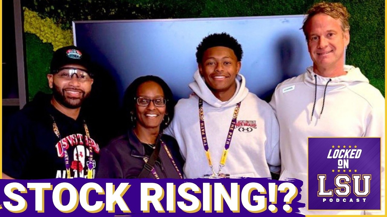 YouTube post by @LockedOnLSU for FanDuel. Caption reads: LSU QB Commit Turns Heads at Elite 11… WOW.