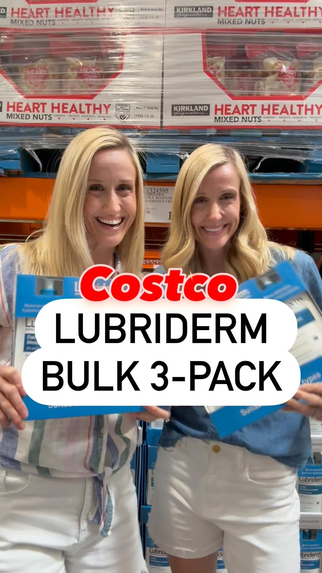 Instagram post by @costco.twins for Lubriderm. Caption reads: #AD The Lubriderm Daily Moisture Fragrance-Free....