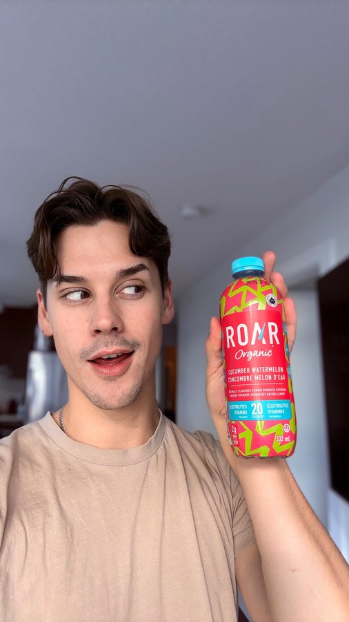 Instagram post by @aidanfaminoff for ROAR Organic. Caption reads: GET INTO IT @roarorganic Y’all these taste so....