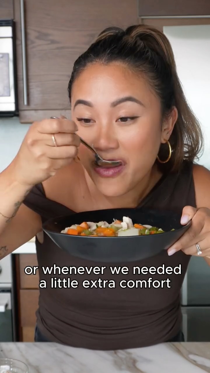 Instagram post by @nguyenfoodstall for Hero Bread. Caption reads: 🍲✨ Cold weather = soup season, and my Súp Nui Gà....