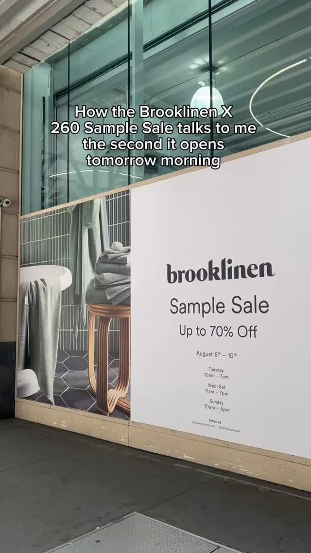 Instagram post by @rachmarie.s for Brooklinen. Caption reads: @brooklinen for up to 70% off retail?! Count me....
