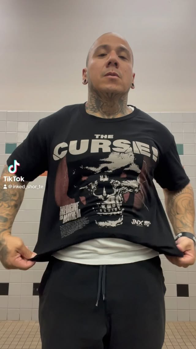 Instagram post by @inkedshortie_ for JNX Sports. Caption reads: [...] do the work the results will come 💯🤜....