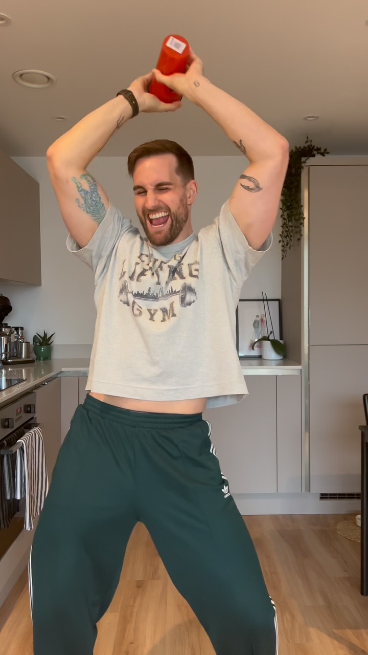 Instagram post by @jasonleighwinter for Sneak Energy. Caption reads: A collab between musical theatre and....