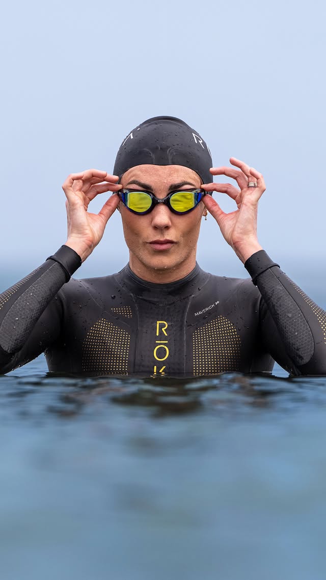 Instagram post by @lucycharles93 for ROKA. Caption reads: @roka makes the best wetsuits, period. But what....