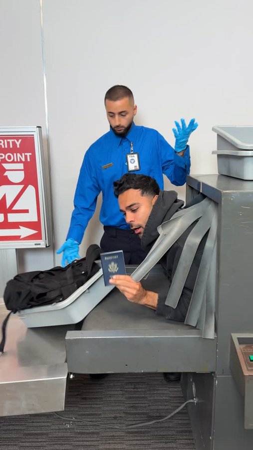 Instagram post by @adamw for Qatar Airways. Caption reads: When ur scared of losing ur passport @qatarairways.