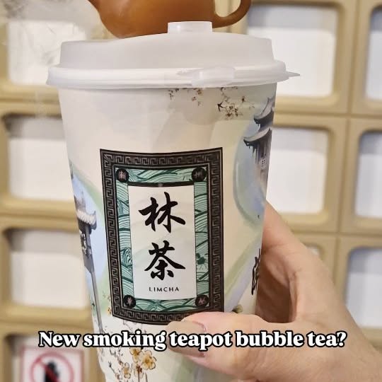 Instagram post by @hello.jklm for Singapore Travel Specialist by Dirgantara Fasa. Caption reads: New smoking teapot bubble tea? 🫖💨

But don’t....