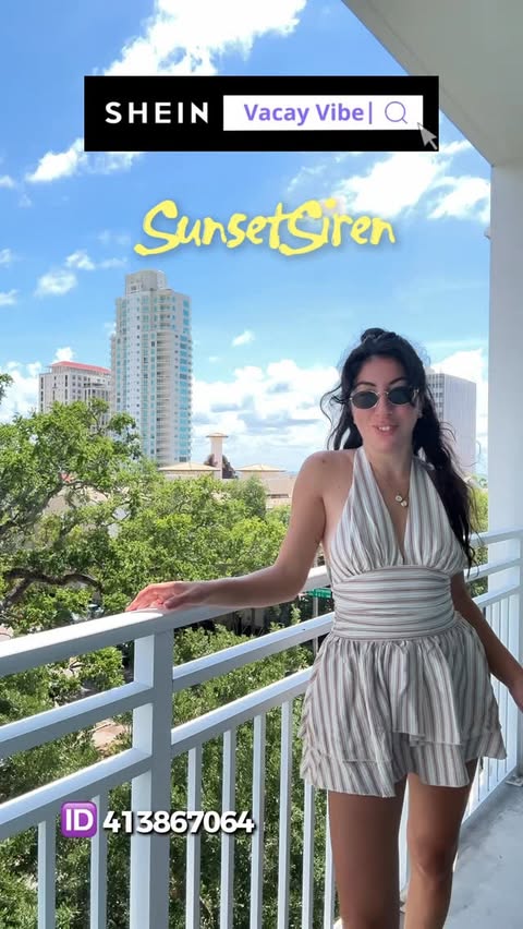 Instagram post by an influencer for SHEIN. Caption reads: [...] Search ‘Vacay Vibe’ on SHEIN for your....