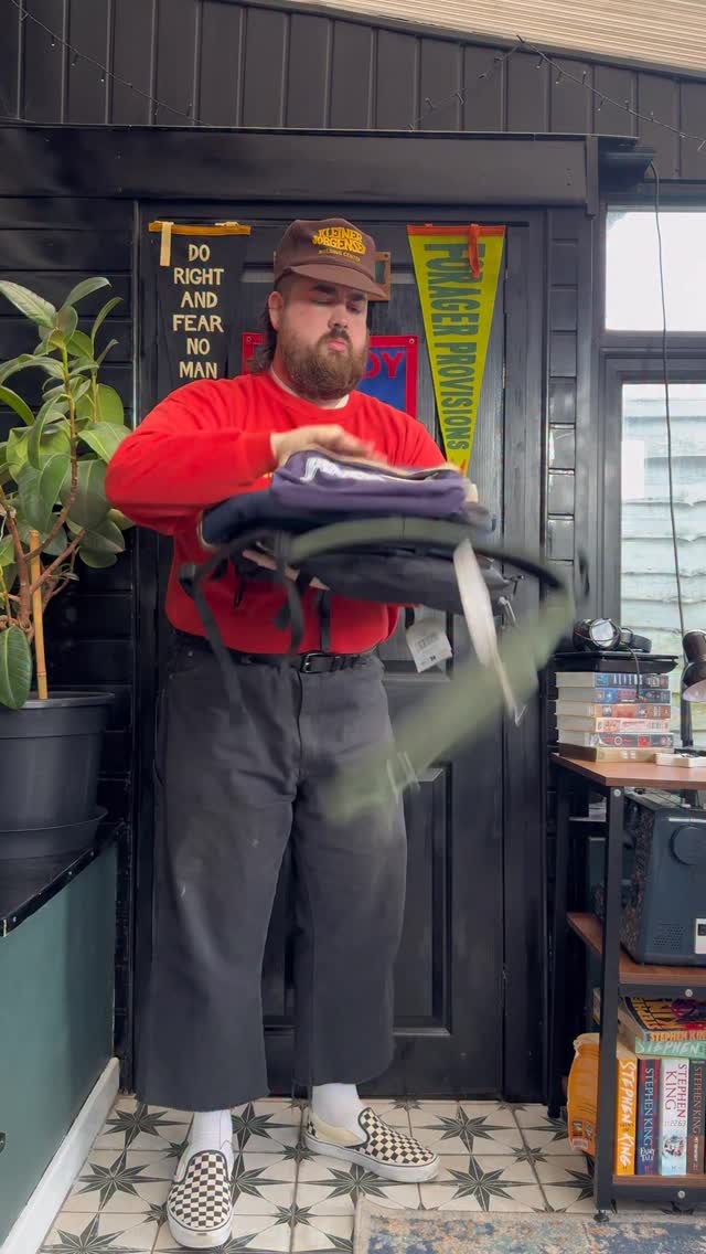 Instagram post by @jms_hrvy_fits for JanSport. Caption reads: Call me the bag man 😤 @jansport kindly sent me....