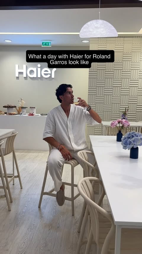 Instagram post by @alexandreaubriot for Haier. Caption reads: One day in Paris with @haierglobal during Roland....