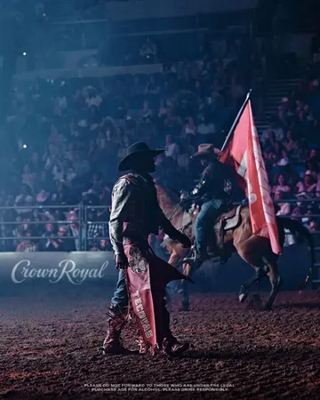 Instagram post by @eightsecs for Crown Royal. Caption reads: When people ask why I started a rodeo in Portland,....