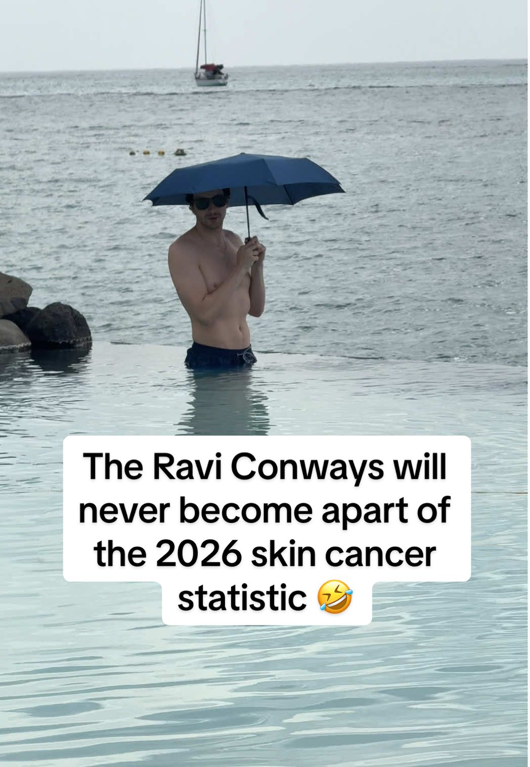 TikTok post by @monica.raviii for Youth To The People. Caption reads: [...] skin that keeps his pale skin from burning....