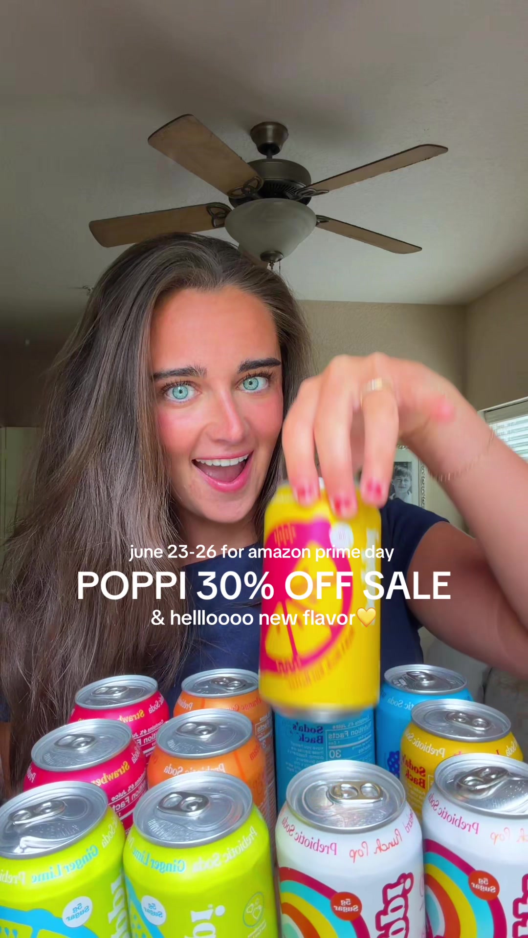 TikTok post by @mariah.ledbetter for Poppi. Caption reads: [...] amazon link in bio to shop! @POPPI....