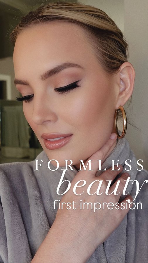 Instagram post by @alleesutton for Formless Beauty. Caption reads: Tried out the entire line from....