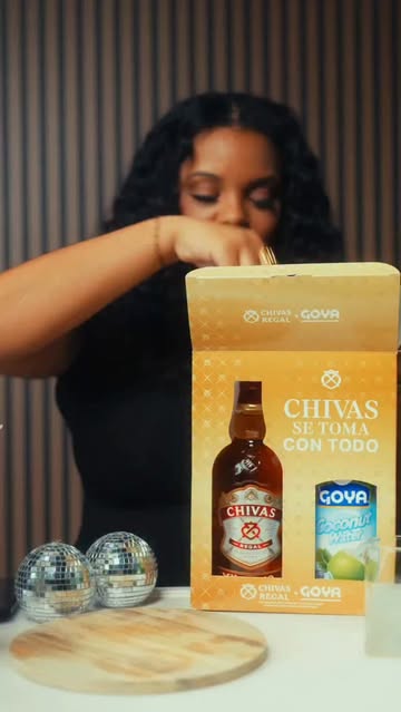 Instagram post by @cocktailswithwhiskey for Chivas Regal. Caption reads: I’ve teamed up with @ChivasRegal and @GoyaFoods to....