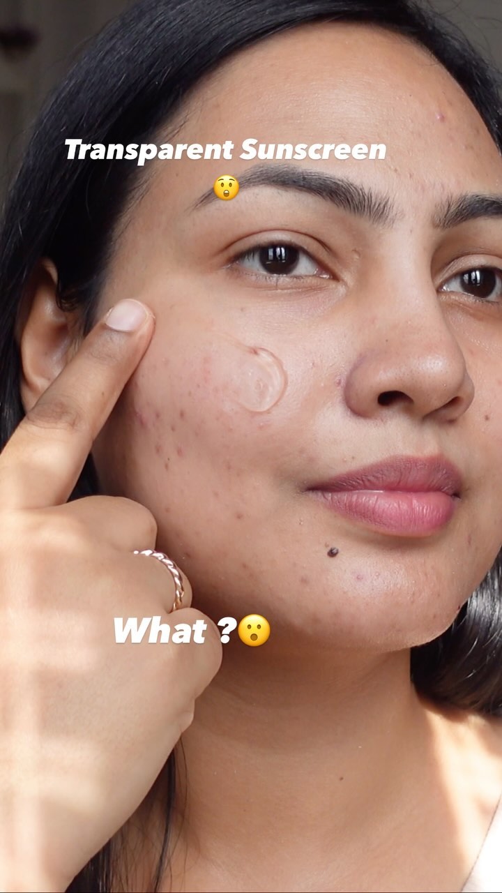 Instagram post by @ranjanasingh0902 for The Ayurveda Co.. Caption reads: Transparent Sunscreen which acts as a primer....