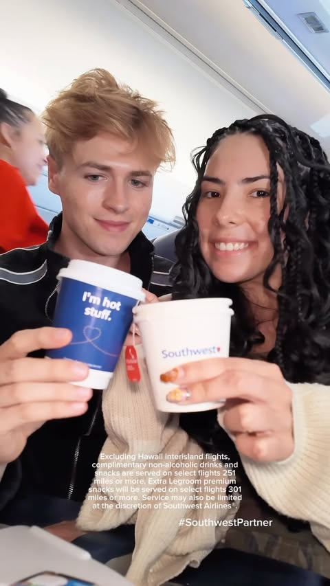 Instagram post by @andreaandlewis for Southwest Airlines. Caption reads: [...] at the discretion of Southwest Airlines®..