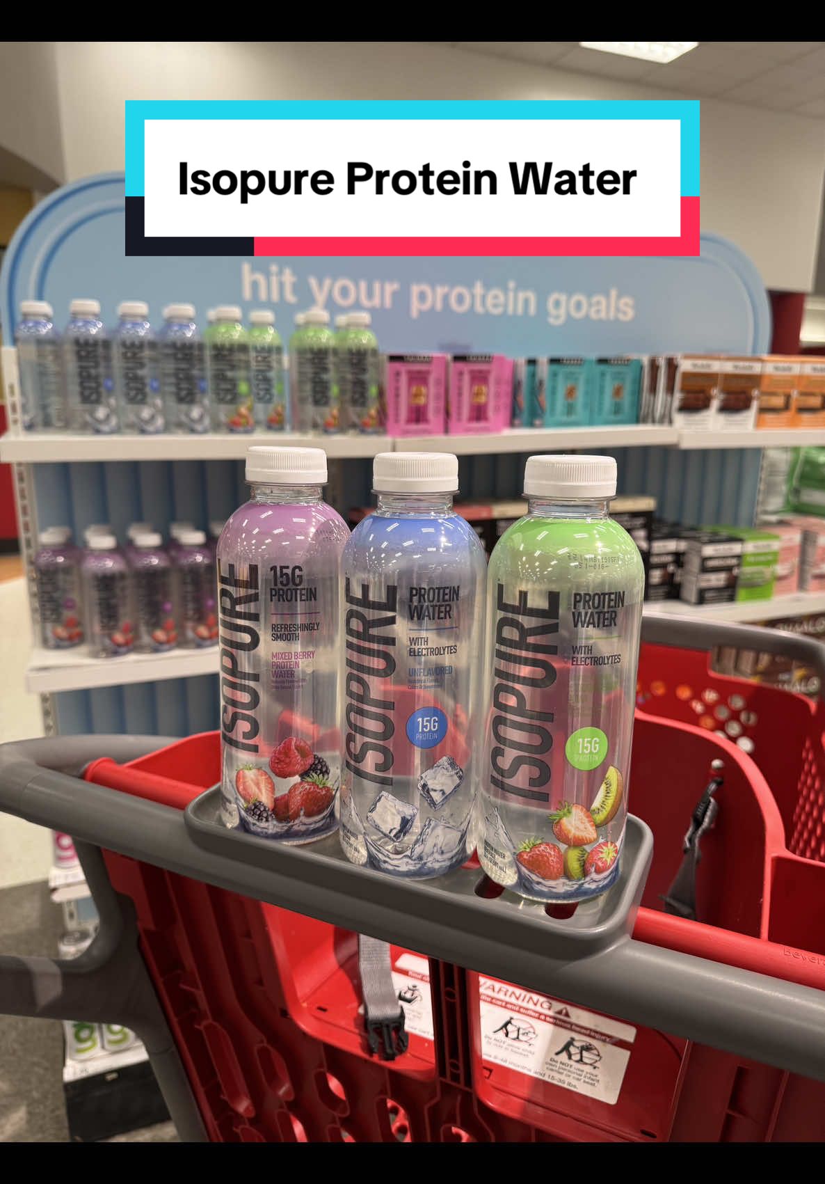 TikTok post by @targetfanatic for Isopure. Caption reads: #ad 😳Have you spotted the NEW @Isopure protein....