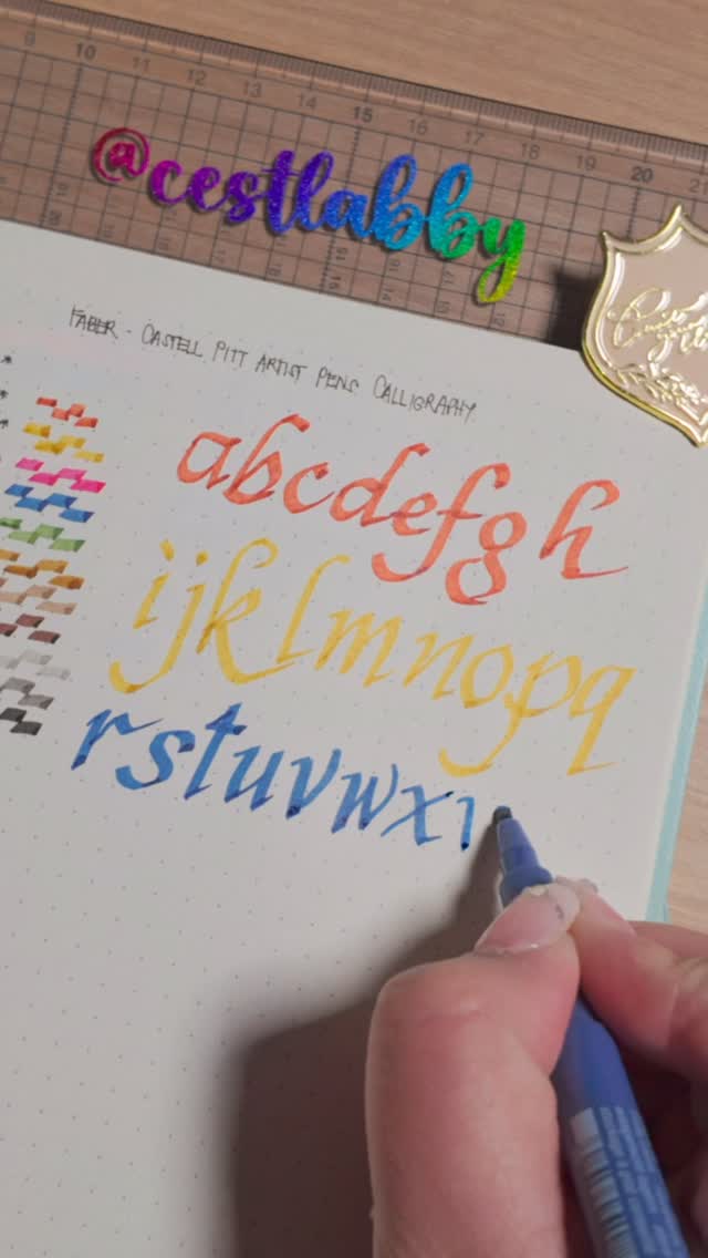 Instagram post by @cestlabby for Faber-Castell. Caption reads: [...] italics that screams elegance to me.....