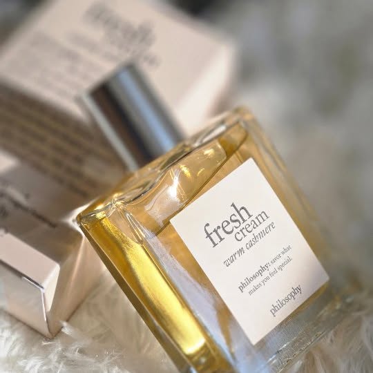 Instagram post by @mrudulachandekar for philosophy. Caption reads: *Fresh Cream Eau de Toilette**

Indulge in the....