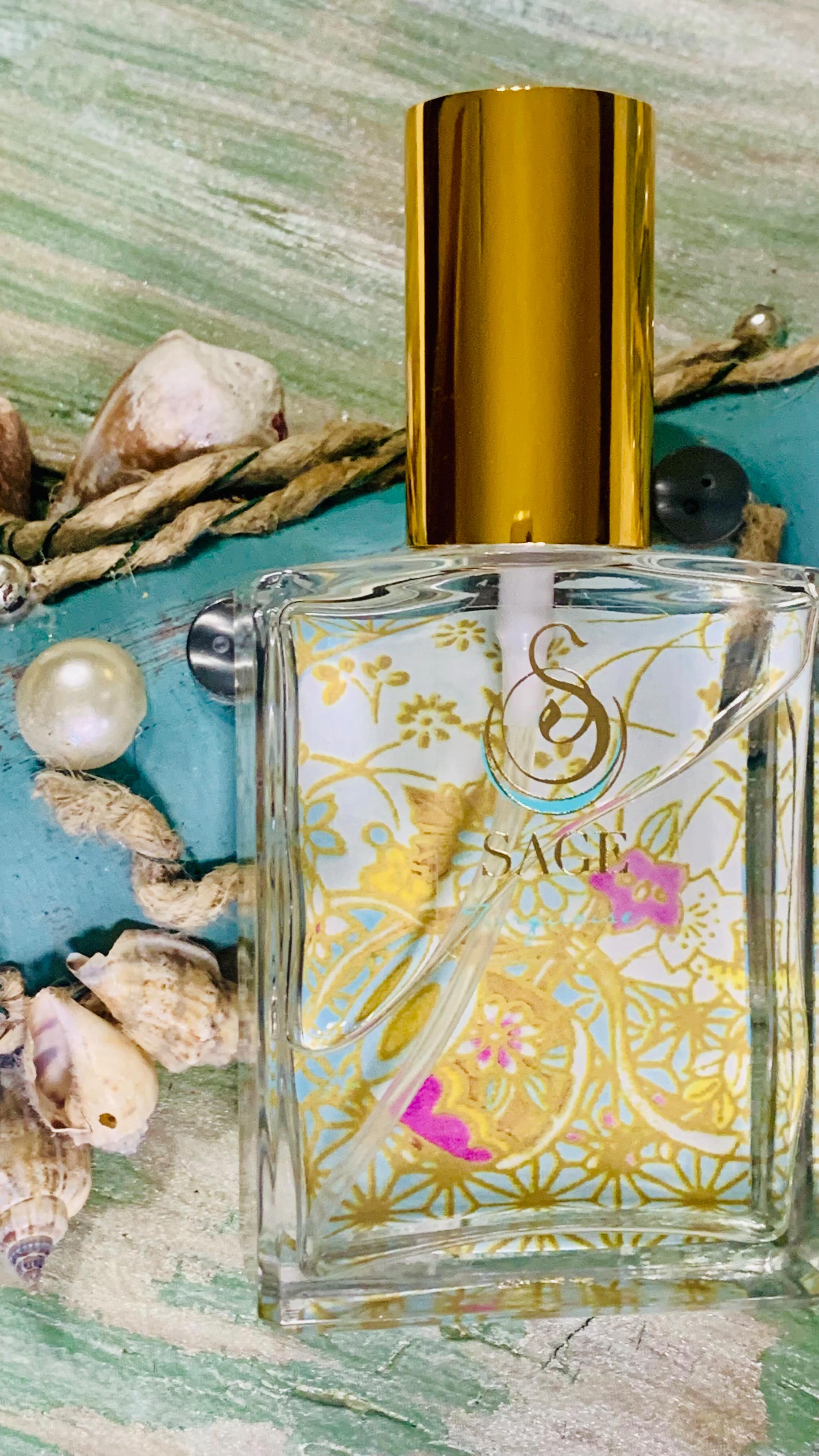 Instagram post by @classyandaffordablefinds for The Sage Lifestyle. Caption reads: [...] an artesian aquatic fragrance by....