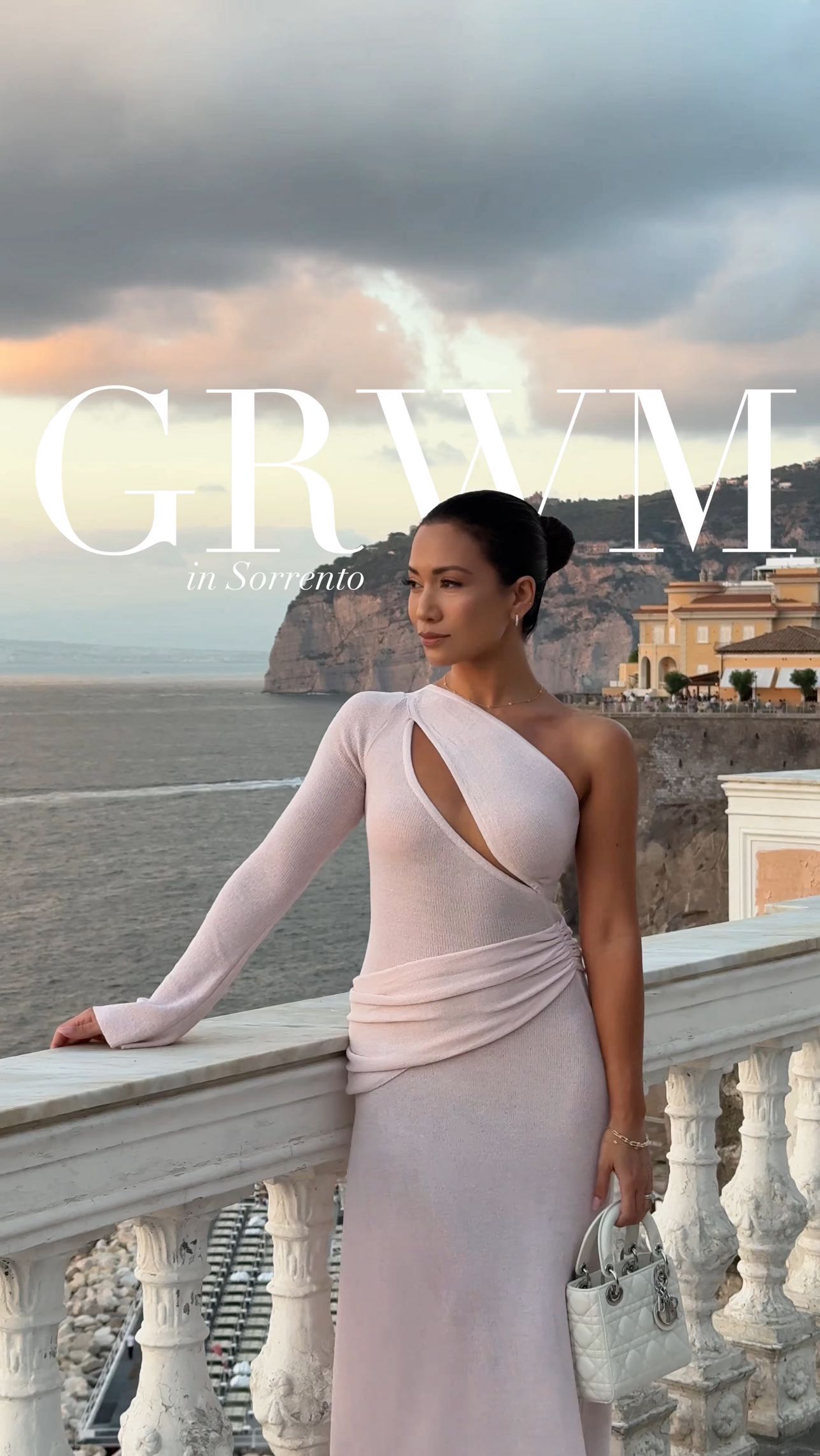 Instagram post by @jessimalay for Effy Jewelry. Caption reads: Golden hour in Sorrento ☁️ Comment SHOP for all....