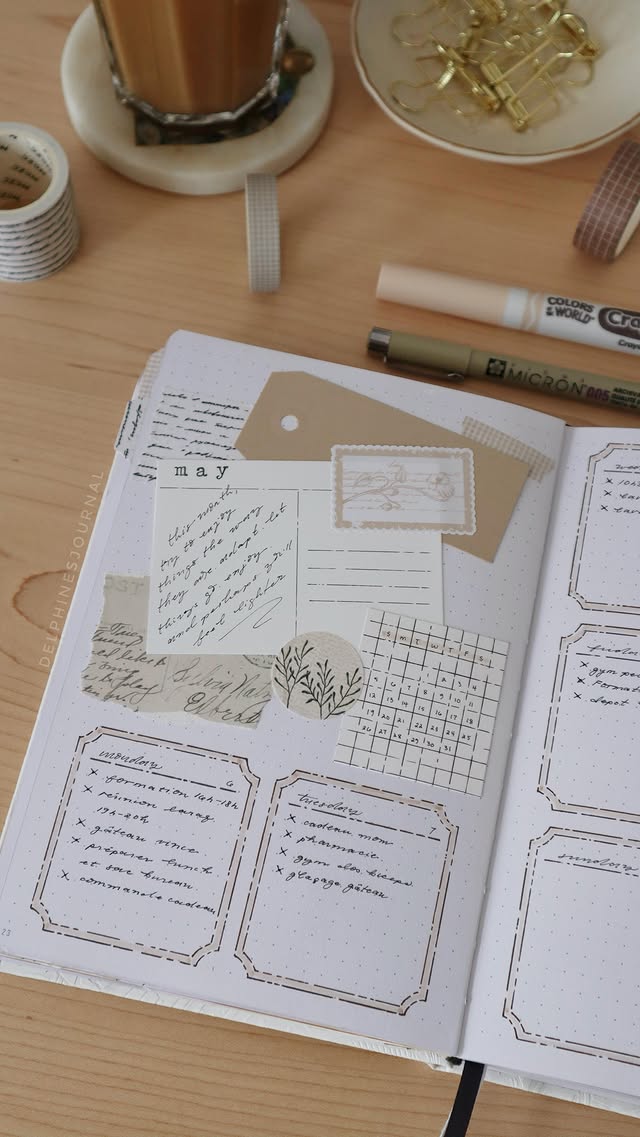 Instagram post by @delphinesjournal for Scribbles That Matter. Caption reads: [...] for the theme 📖 stationery: •....