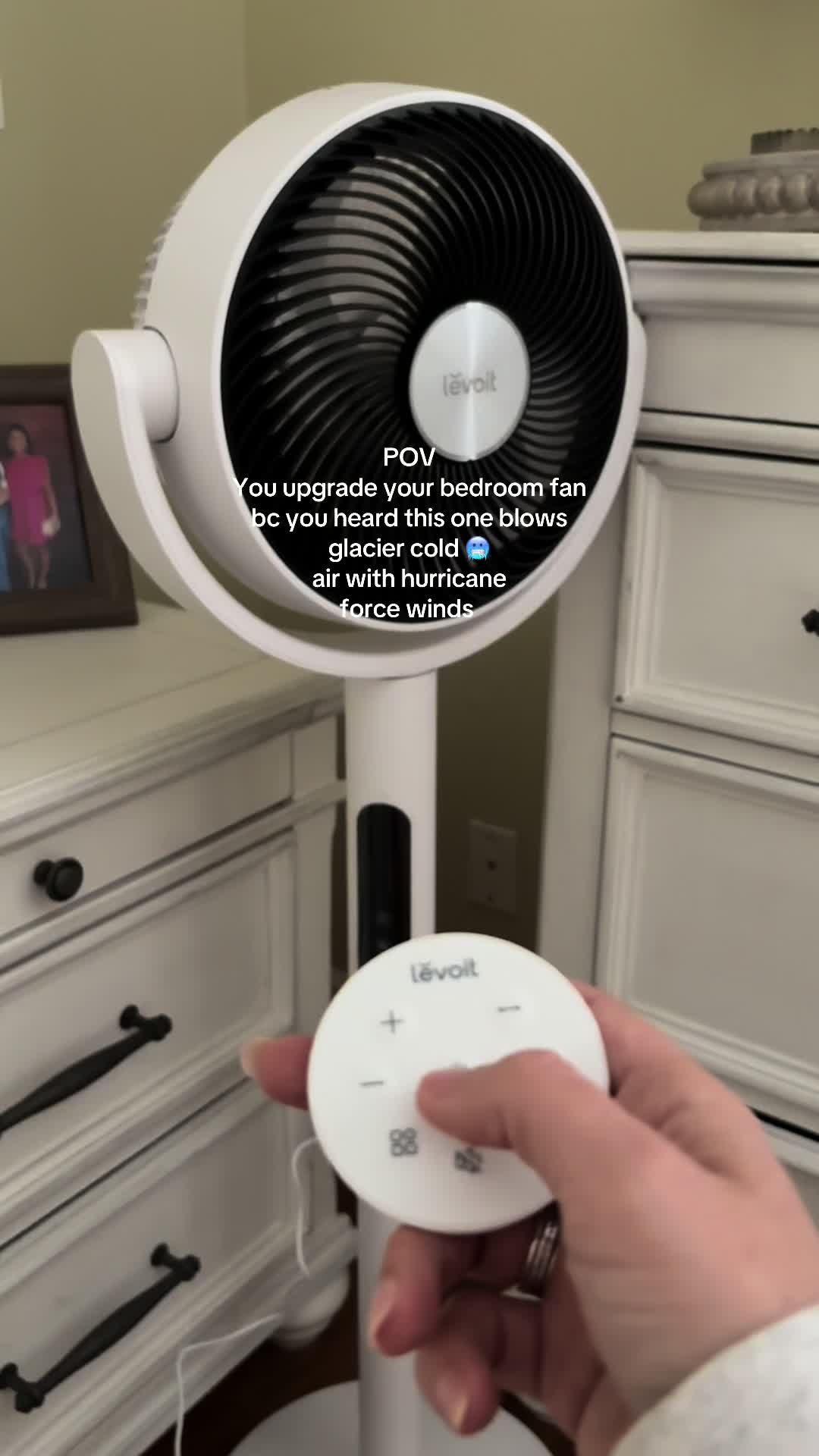 TikTok post by @30ishstyle for Levoit. Caption reads: [...] I have had the same fan since college....